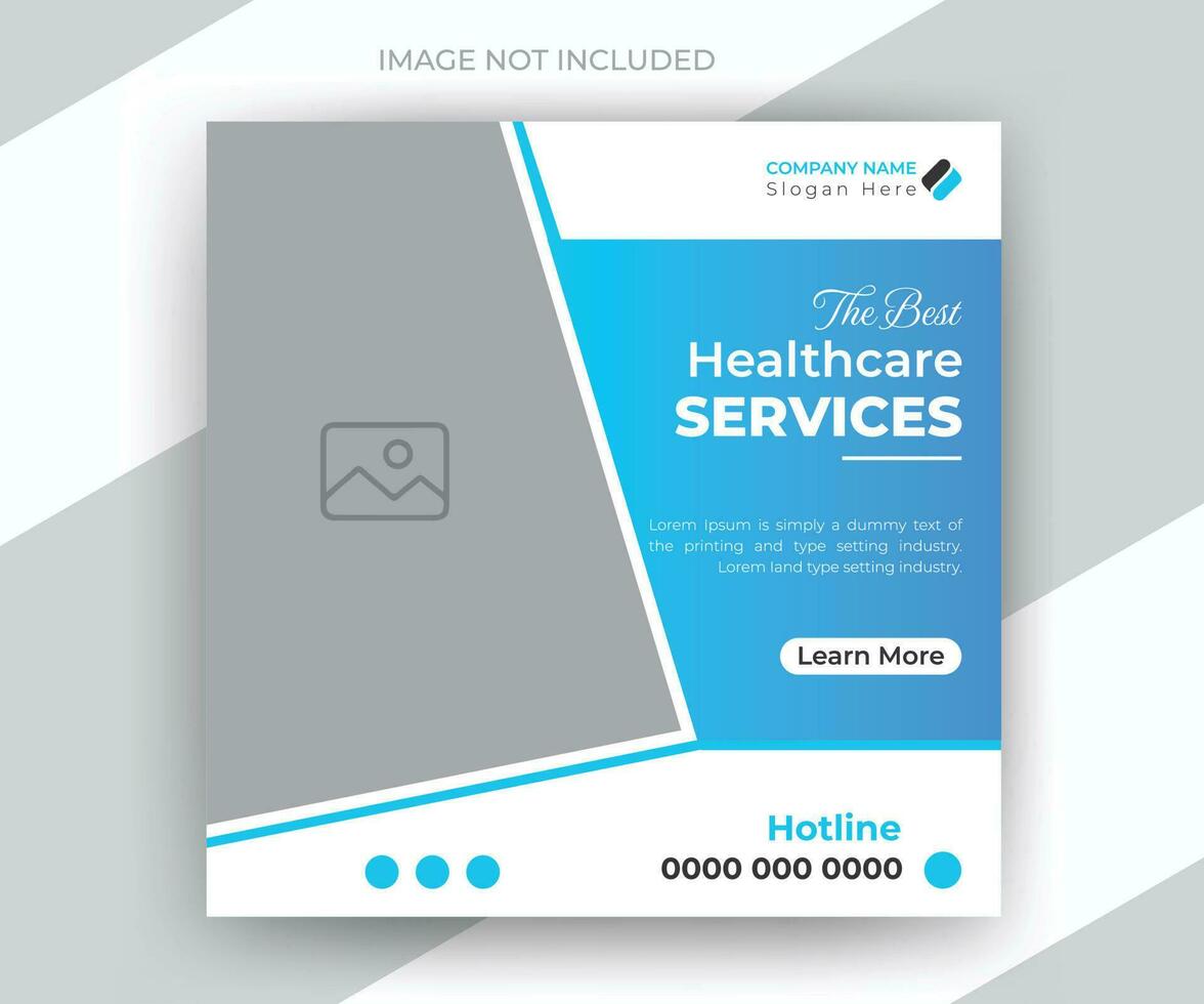 Medical Healthcare Social media template promotion square web banner for hospital and clinic doctor timeline post cover design vector