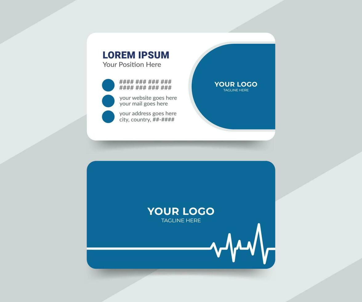 Medical healthcare service business card template design vector