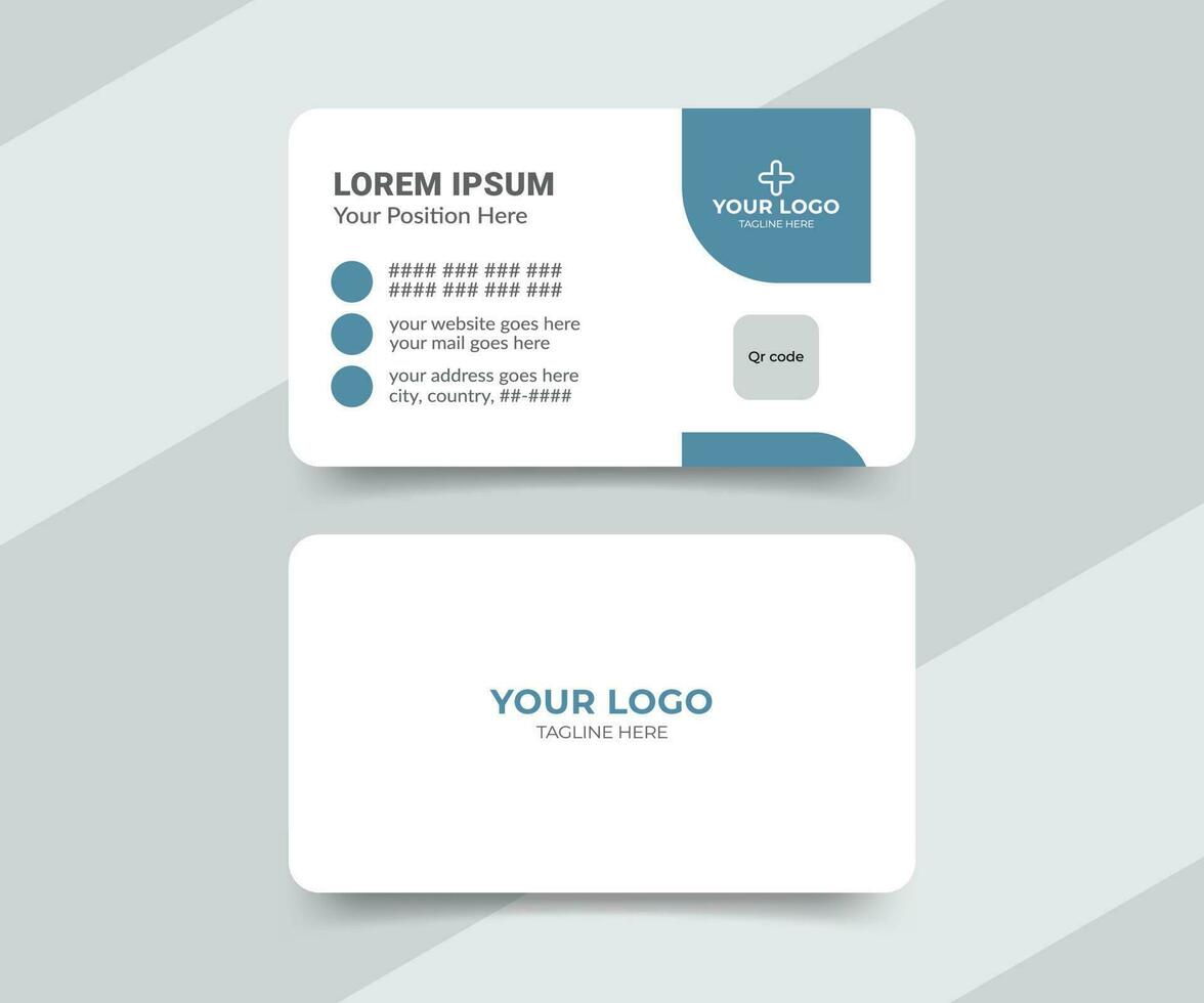 Medical healthcare professional business card design template vector