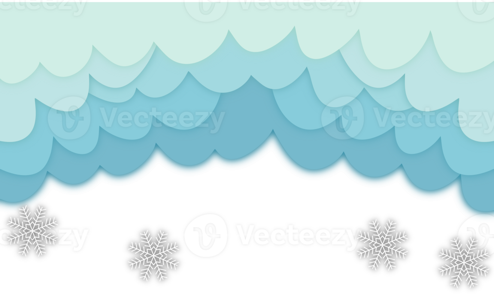 Square Paper Cut Winter Landscape. Papercut With Spruce Trees, Snow Flags, And Starry Night png