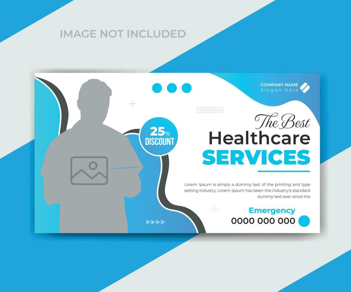 Medical healthcare youtube thumbnail and web banner design template vector