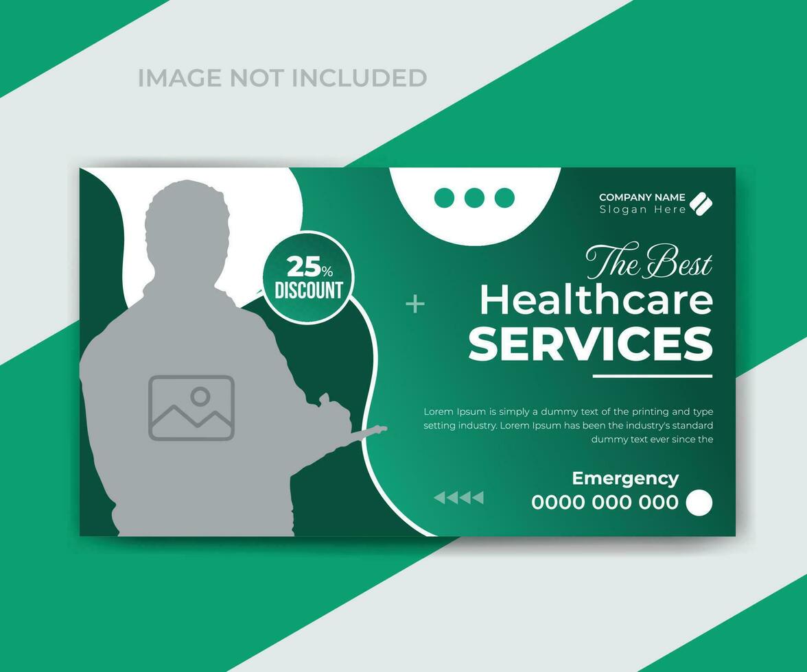 Medical healthcare youtube thumbnail and web banner template vector
