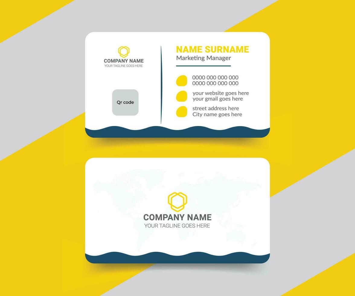 Minimalist business card design template vector