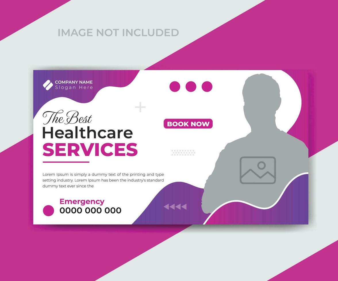 Medical healthcare youtube thumbnail template or web video thumbnail design vector