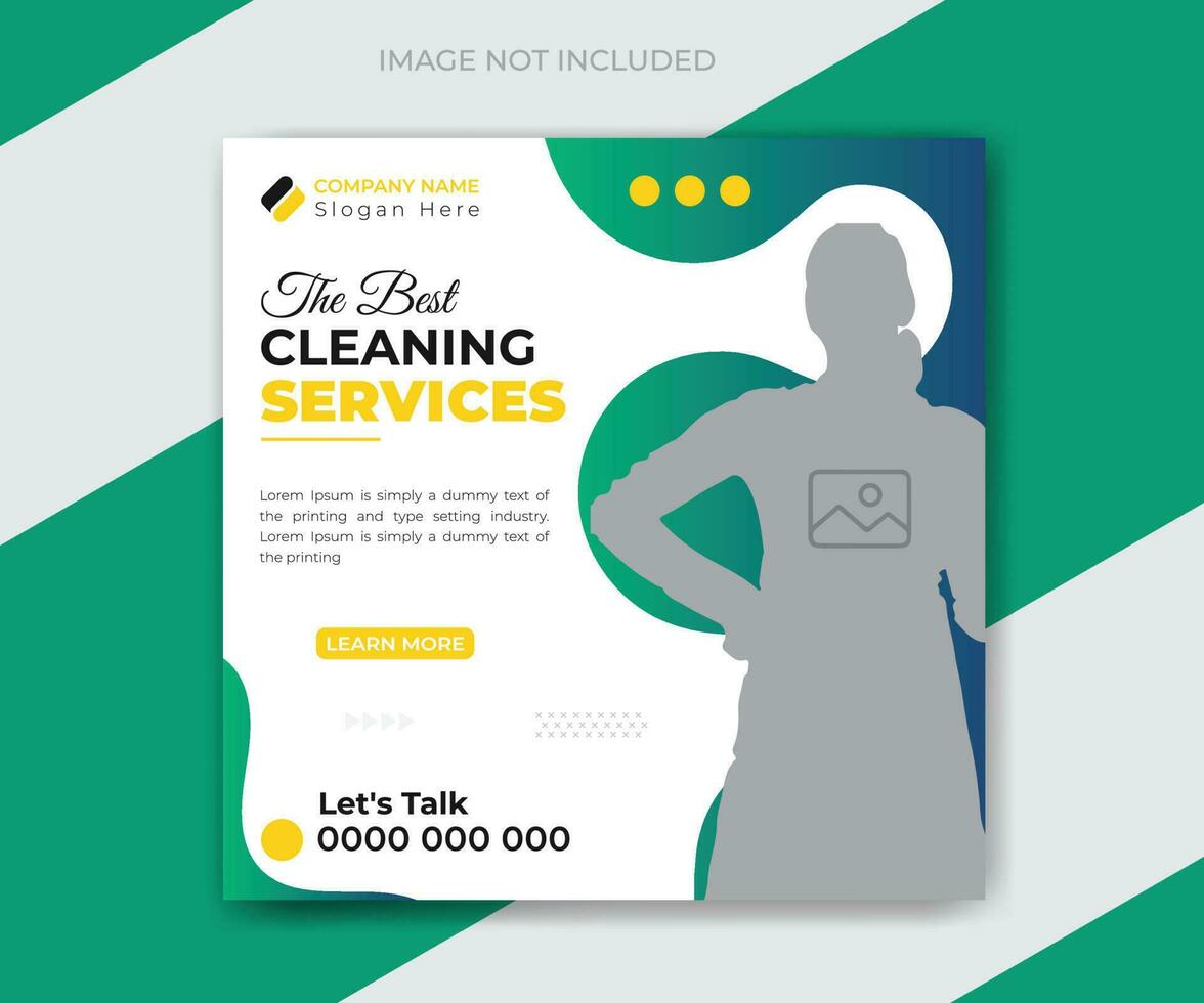 Cleaning service social media post or web banner design template vector