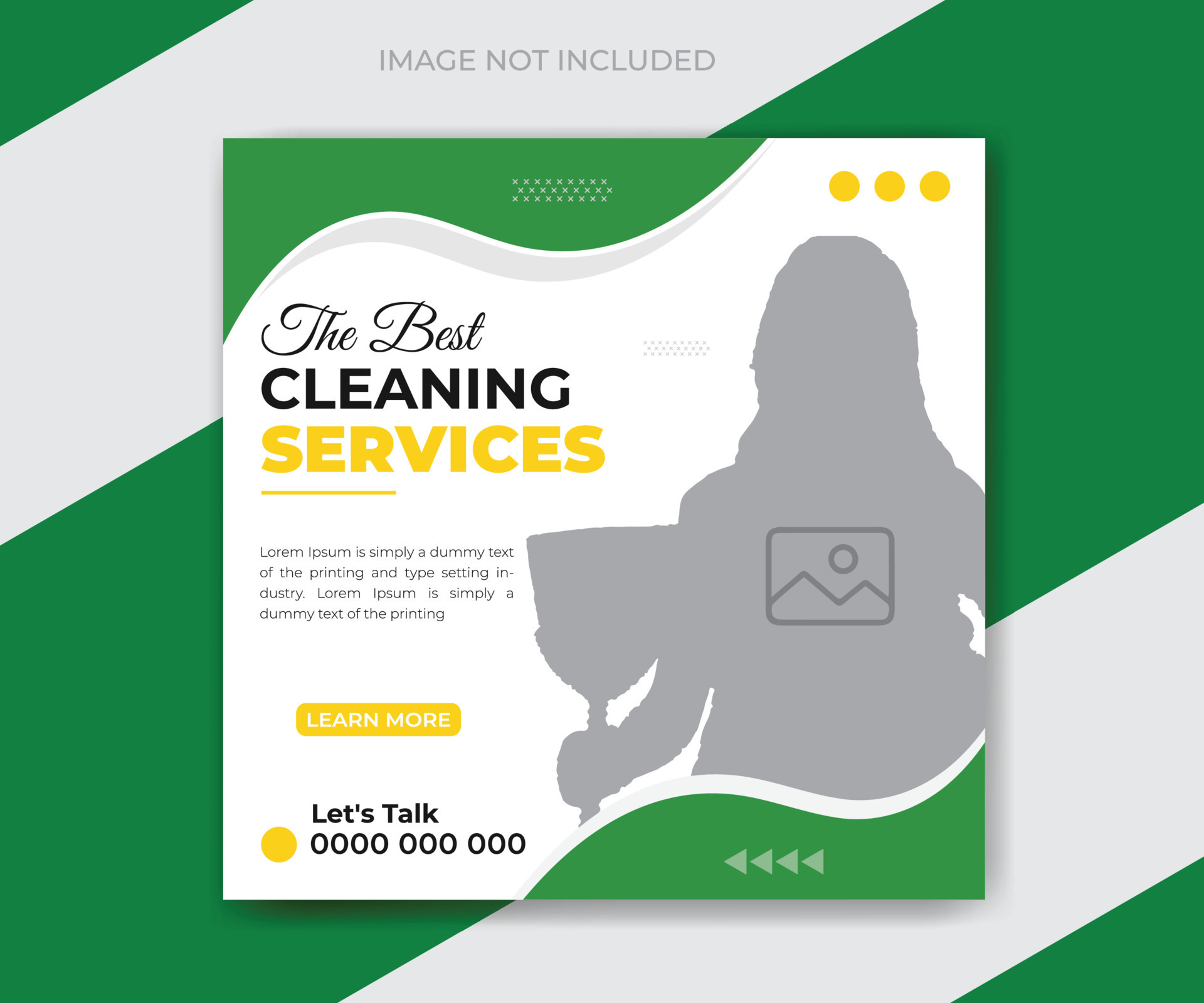 Cleaning service square flyer social media post or web banner template ...