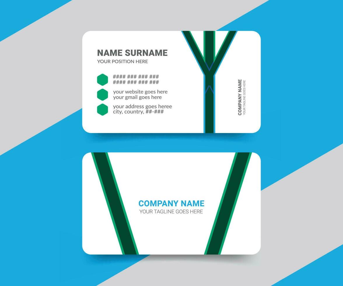 Modern and smart medical healthcare business card template design double-sided view. vector