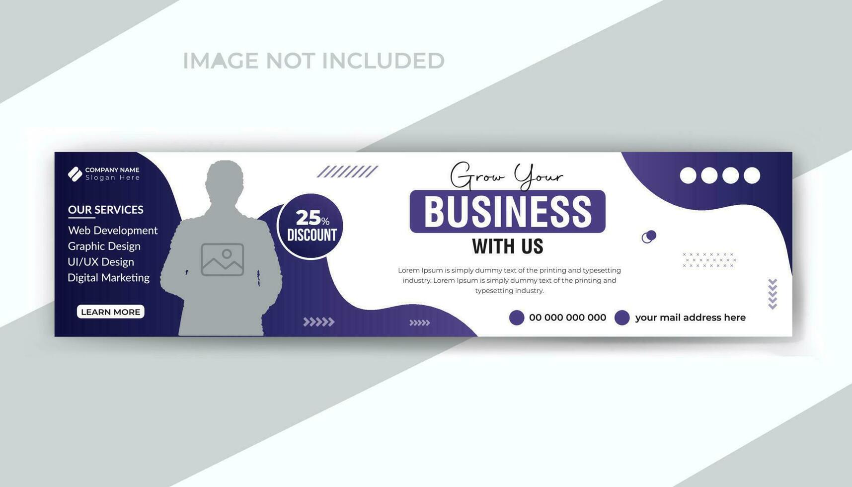 Grow your business social media timeline promotion web banner template vector