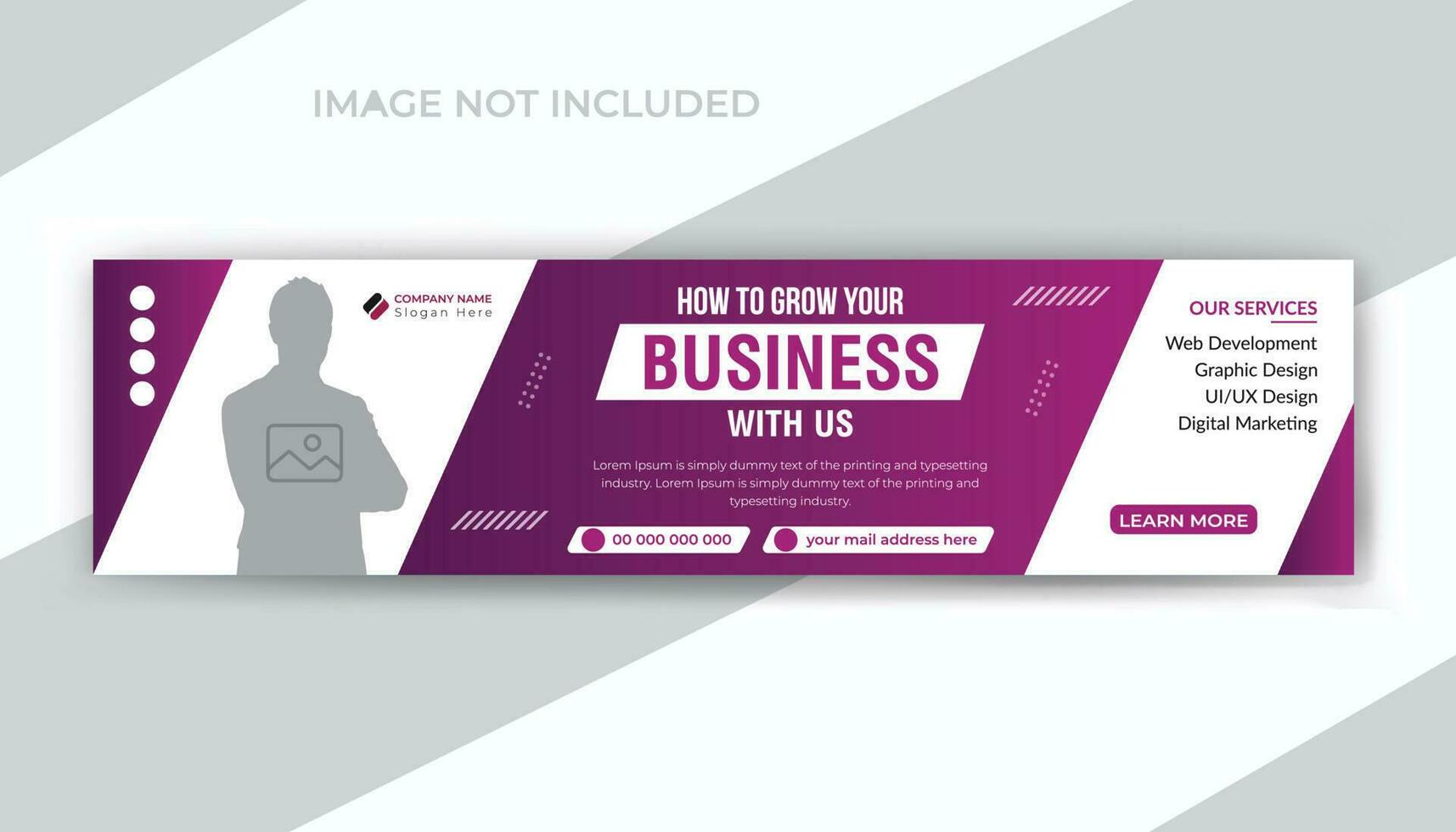 Business solutions agency timeline social media web banner template design vector