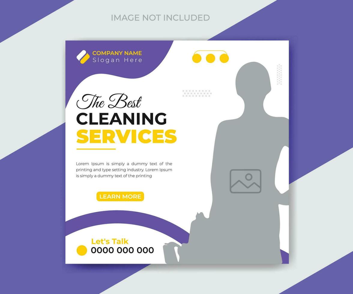 Best cleaning service for home square social media post template design vector