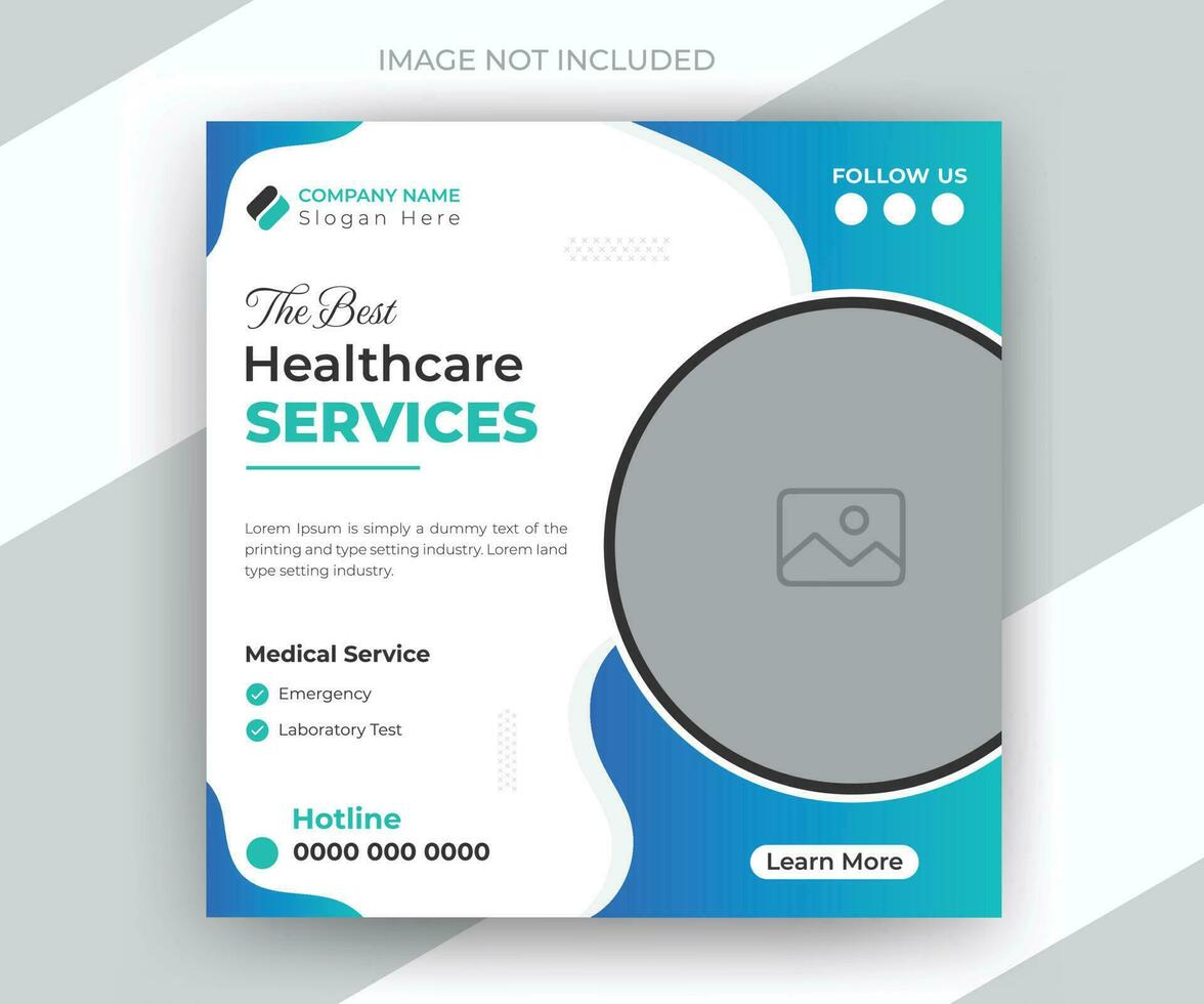 Medical healthcare clinic hospital design for social media post health, treatment, doctor layout promotion web banner template vector