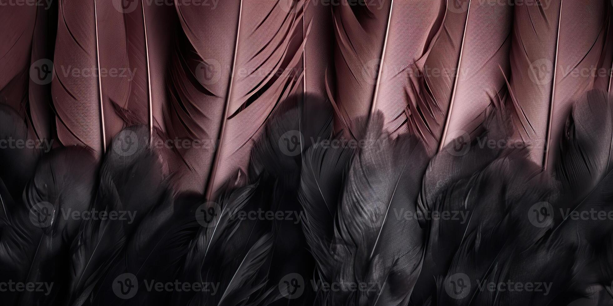 . . Photo realistic black feathers pattern background texture. Ellegant aesthetics luxury vibe. Graphic Art