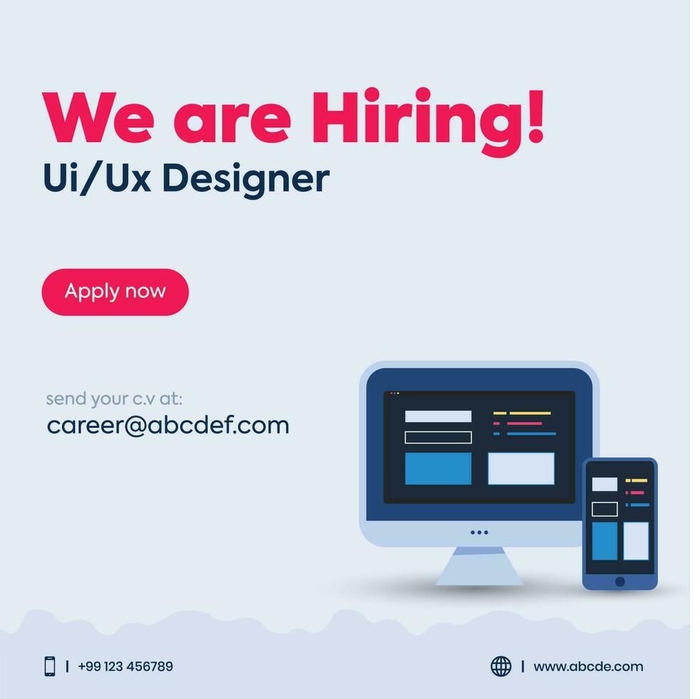 We are hiring. we are hiring product designer announcement banner. UI ...
