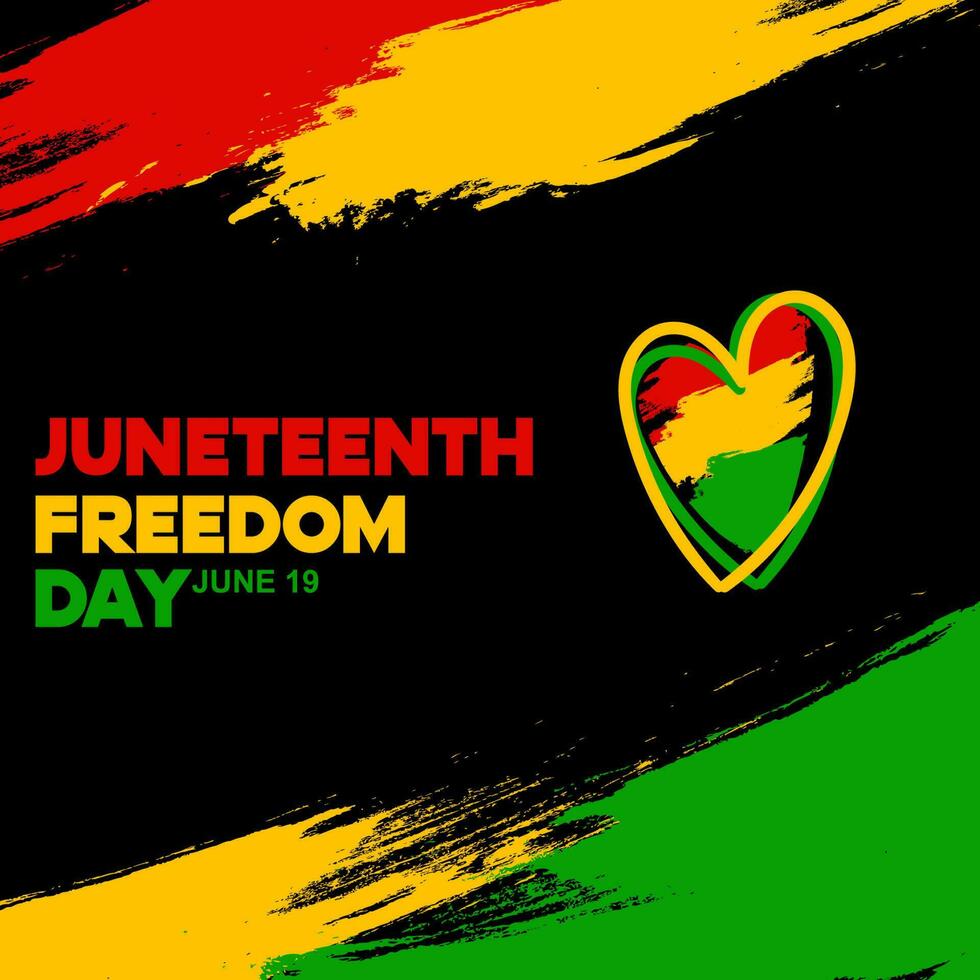 Juneteenth Freedom Day, an annual holiday in America on June 19, Juneteenth Freedom Day. design with texture brush paint vector