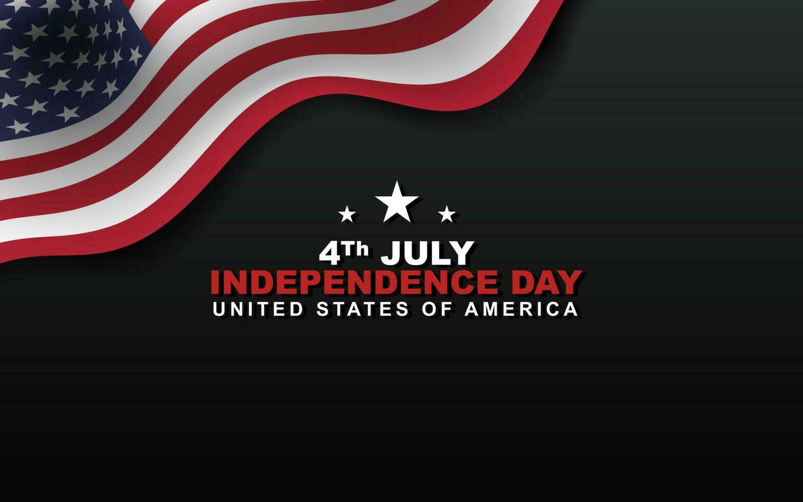 Happy American independence day on 4th of July, greeting design illustration with Shadow american flag vector