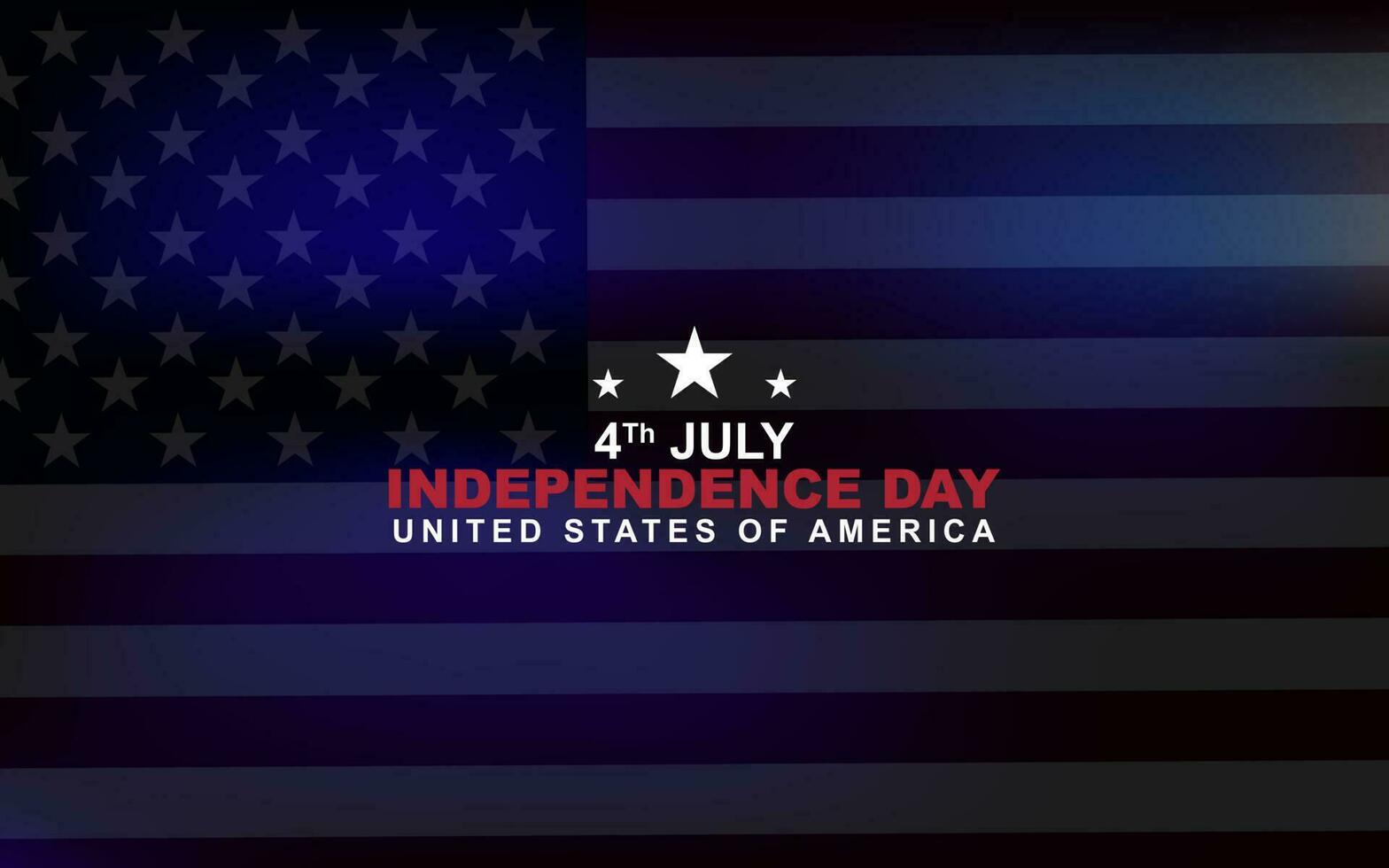 Happy American independence day on 4th of July, greeting design illustration with Shadow american flag vector