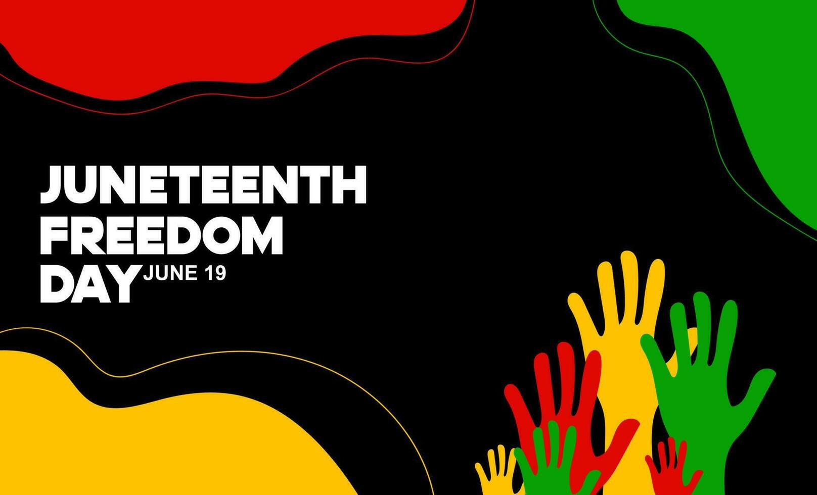 Juneteenth Freedom Day, an annual holiday in America on June 19, Juneteenth Freedom Day. hand waving decoration vector