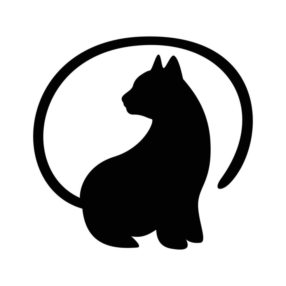 negro gato silueta diseño ilustración. gatito firmar y símbolo vector. vector