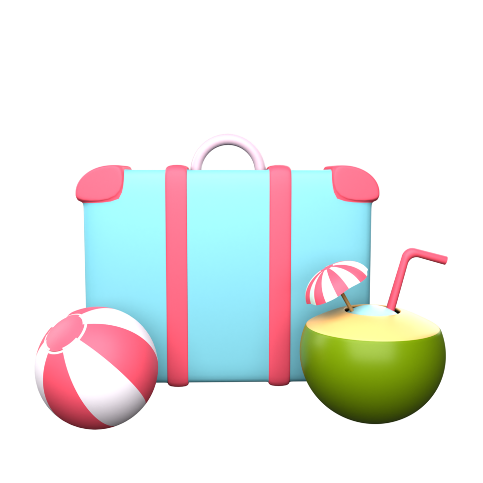 3D illustration Summer Vacation png