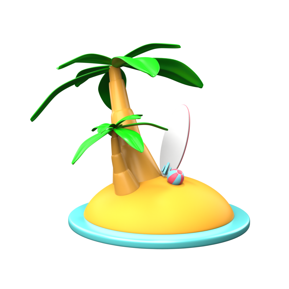 3D illustraton Summer Island png