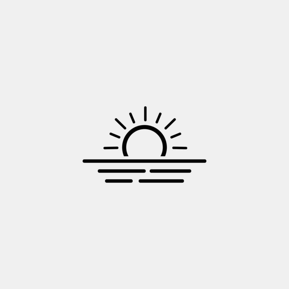 seaside sunrise flat abstract design logo vector
