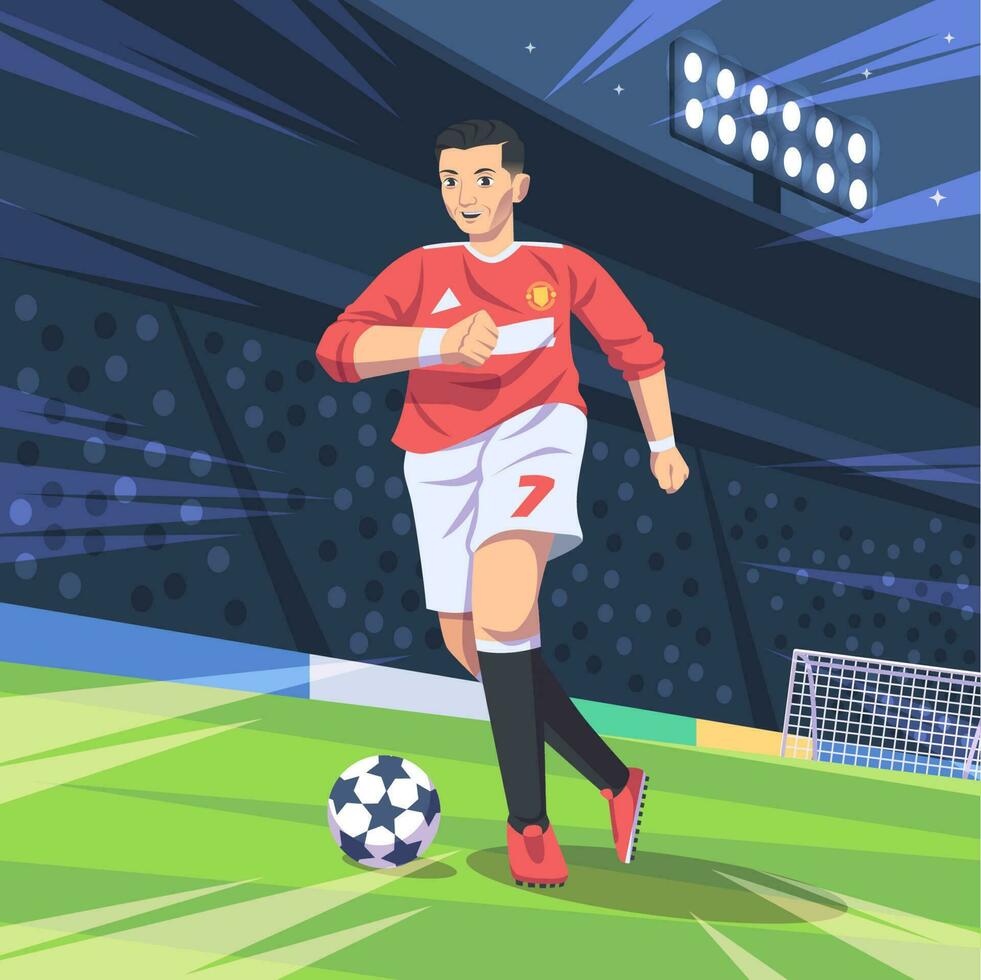 Cristiano Ronaldo Dribbling Ball vector