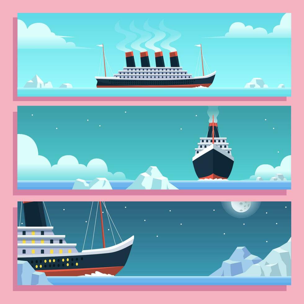 Titanic Remembrance Day Banner Set vector