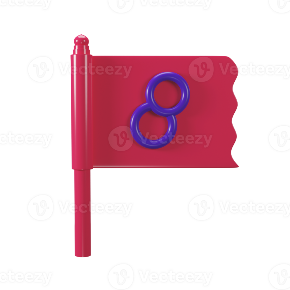 3D Render of Flag Element With Eight Number. png