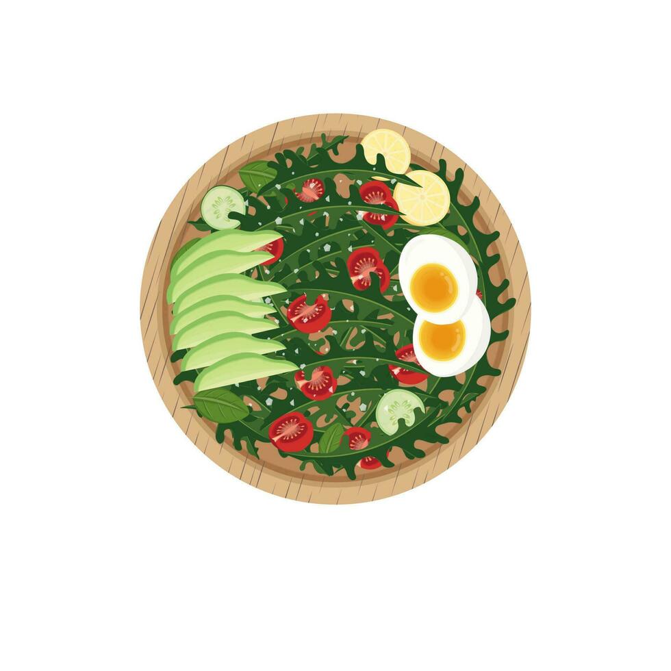 Rúcula ensalada sano comida ilustración logo vector