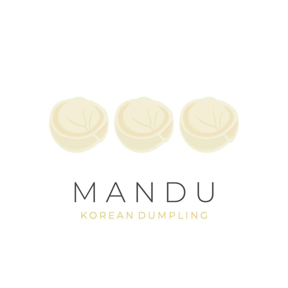 delicioso coreano bola de masa hervida Mandu ilustración logo vector