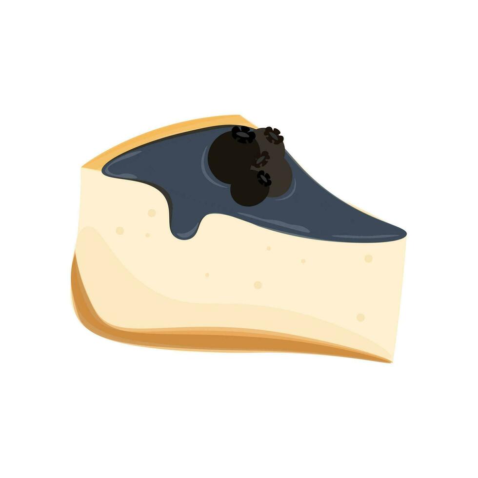 arándano sabor queso pastel rebanada vector ilustración logo