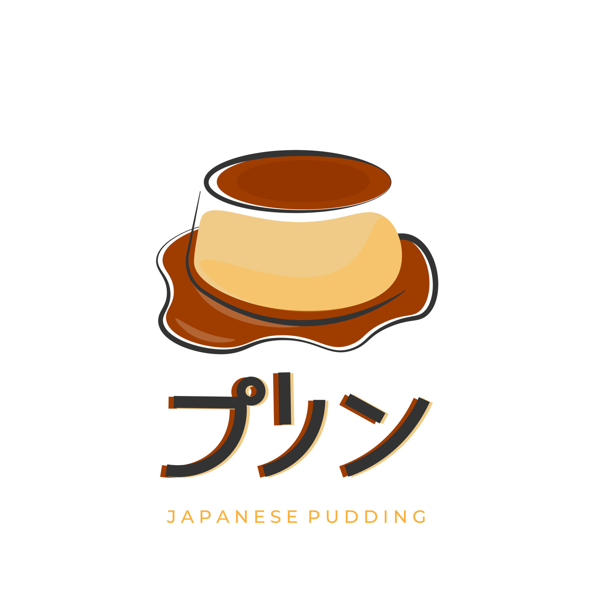 Delicious Purin Japanese Custard Pudding Illustration Logo 23792521