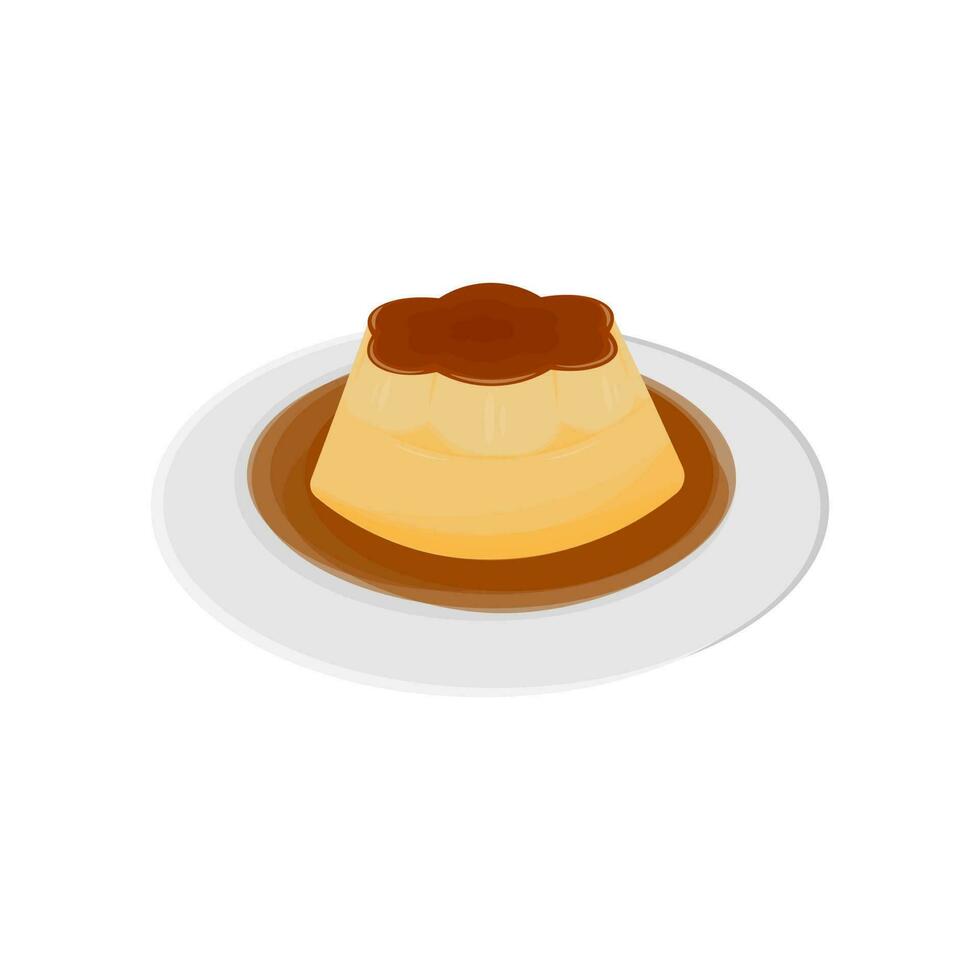 Logo Illustration of Purin Japanese Pudding Ready to Serve vector