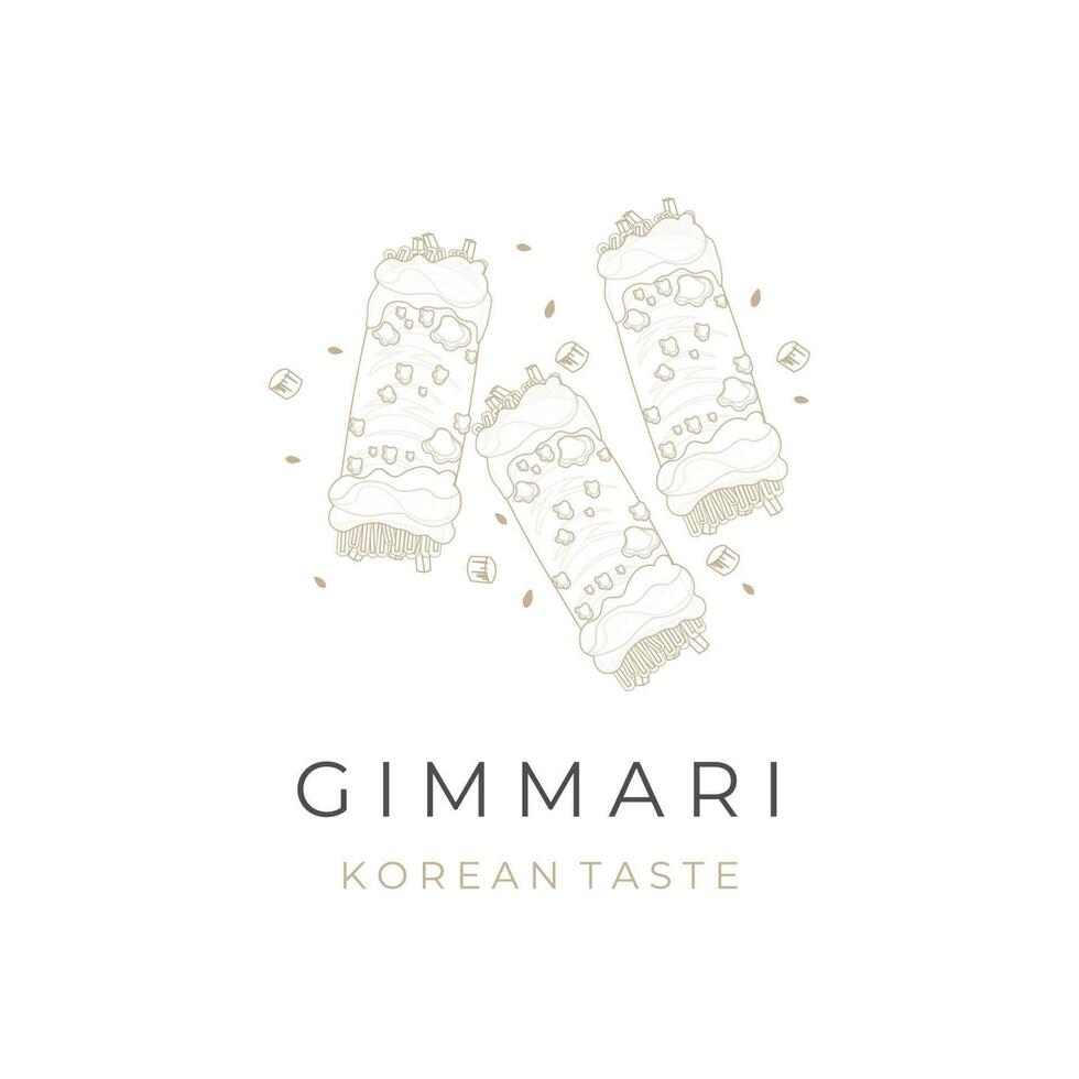 Gimmari Korean Snack Simple Art line Art Logo Illustration vector