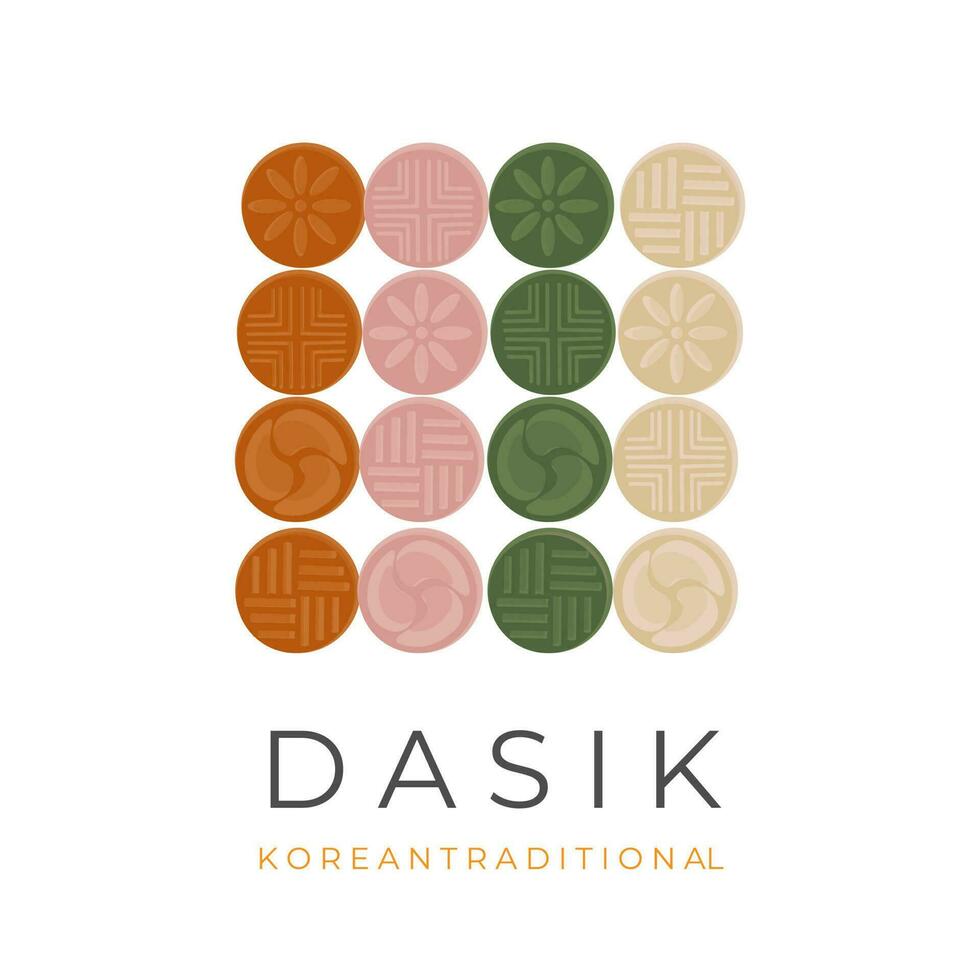 ilustración logo tradicional pastel dasik para celebracion vector