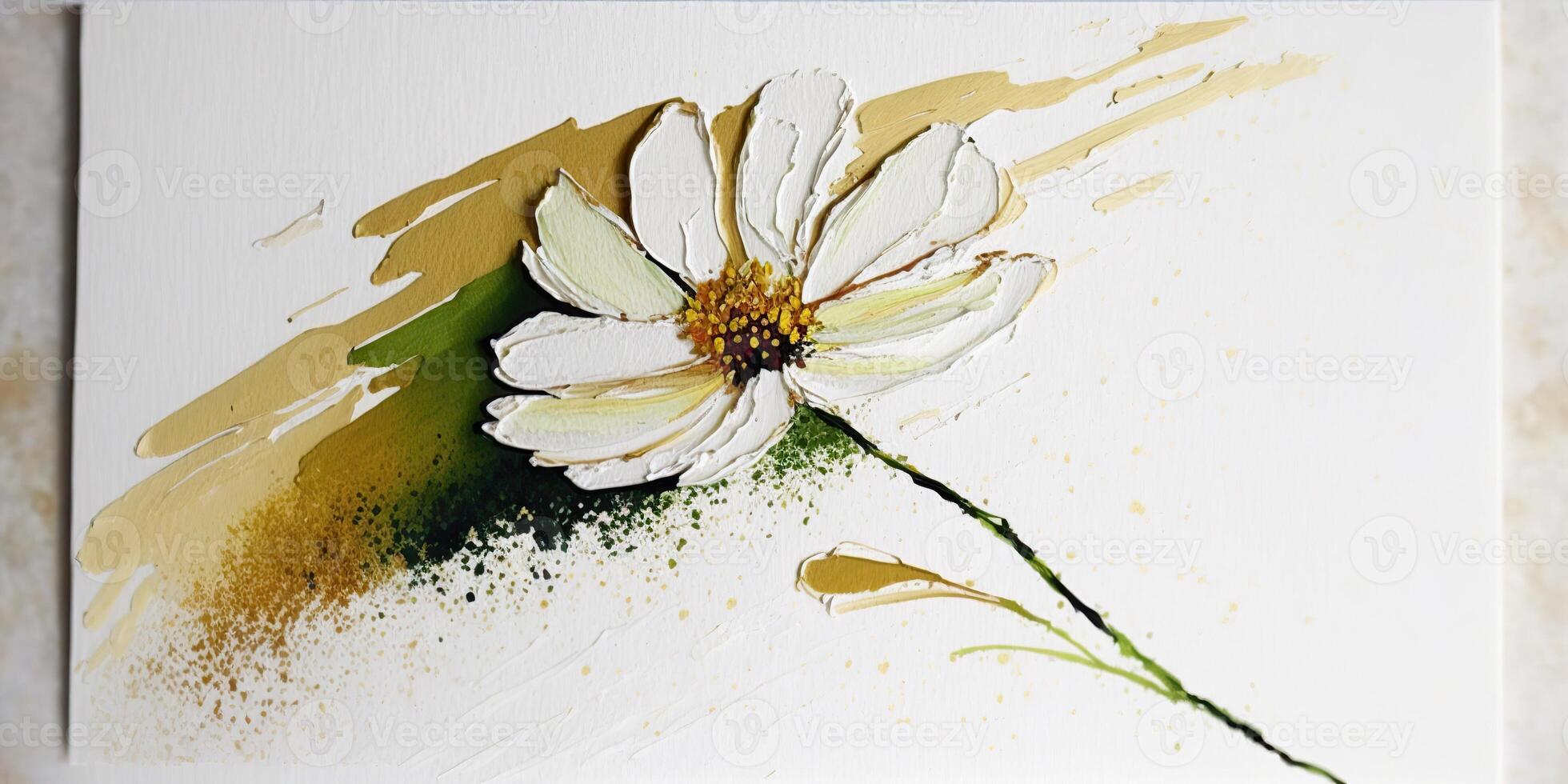 . . White ink oil paint flower on canvas. Artist calm peace romantic love vibe. Graphic Art photo