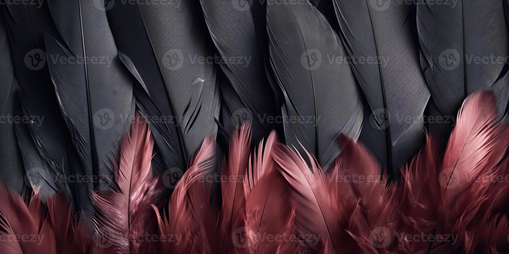 . . Photo realistic black feathers pattern background texture. Ellegant aesthetics luxury vibe. Graphic Art
