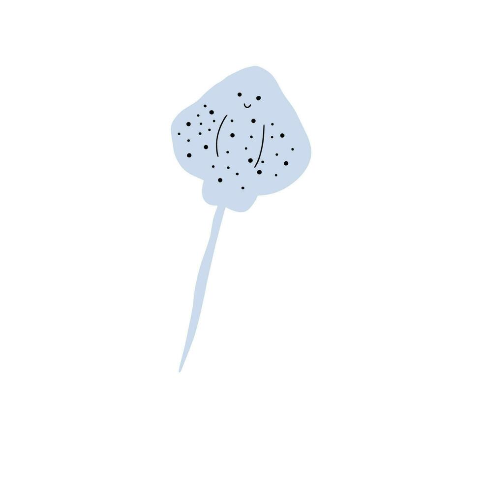 Stingray fish Character black sea animal on deep background. Wild life illustration. Vector illustration.