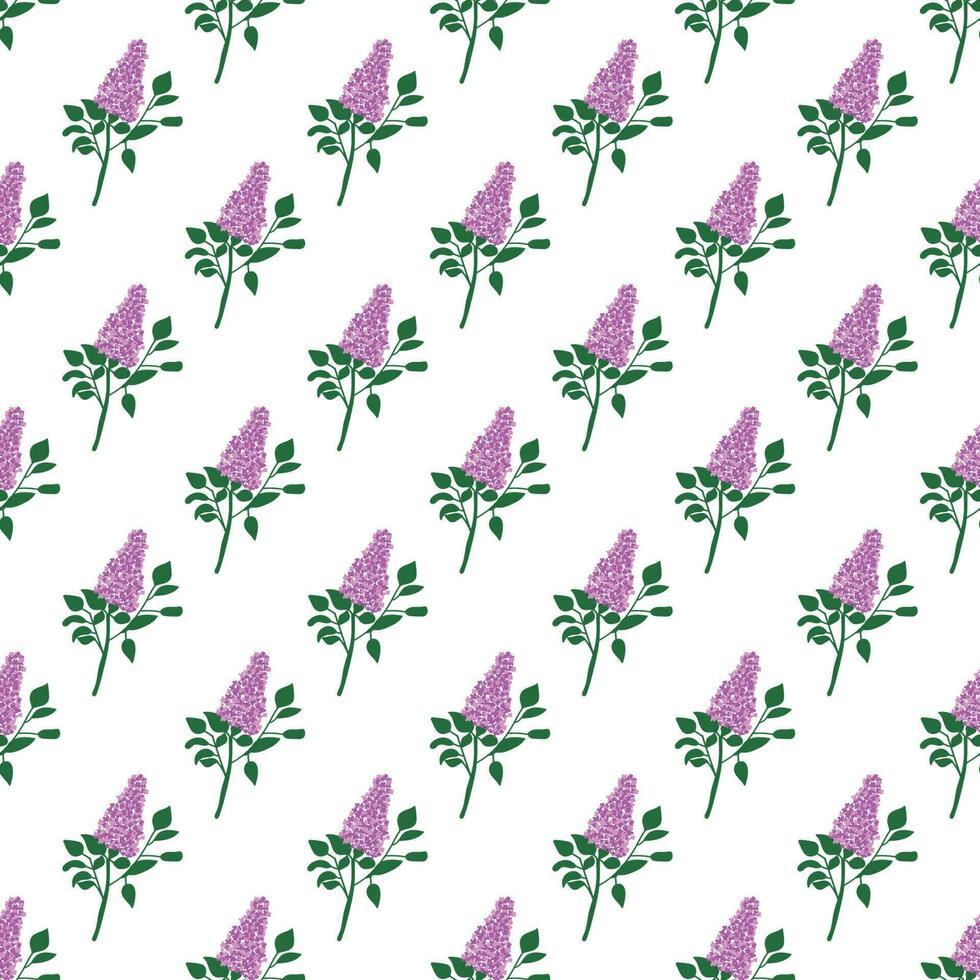 Lilac branch. Colorful flowers with four petals. Vector seamless pattern , perfect for print, wedding design
