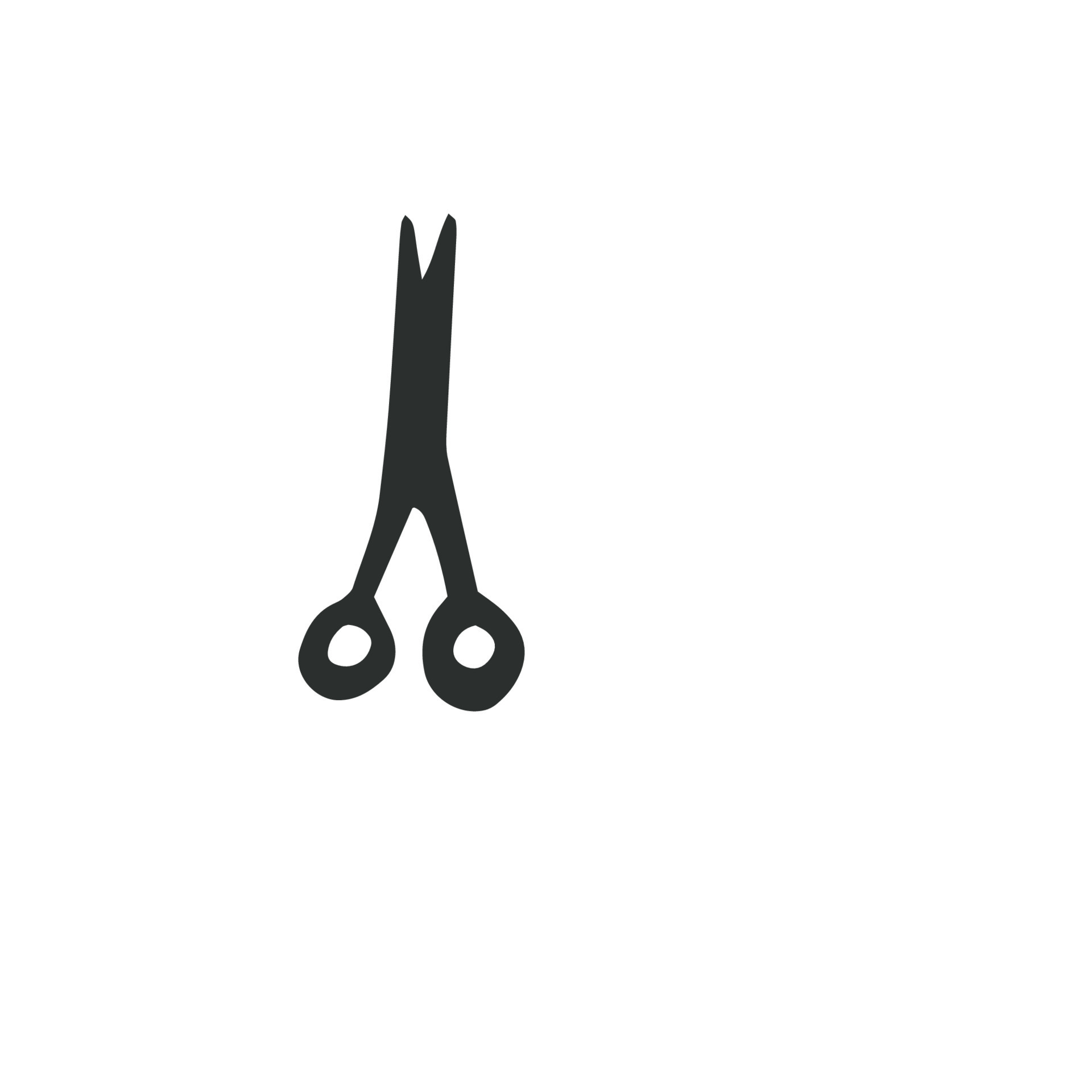 Scissor icon. Hand drawn professional pair of scissors cutting hair or