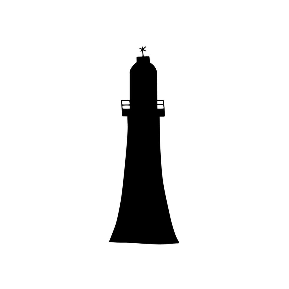 Lighthouse. Coastline architecture building. Beacons with window. Vector illustration