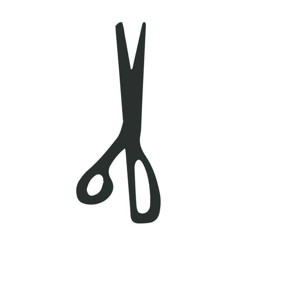 Scissor icon. Hand drawn professional pair of scissors cutting hair or needlework. Craft and scissoring flat creative scissors. Vector illustration