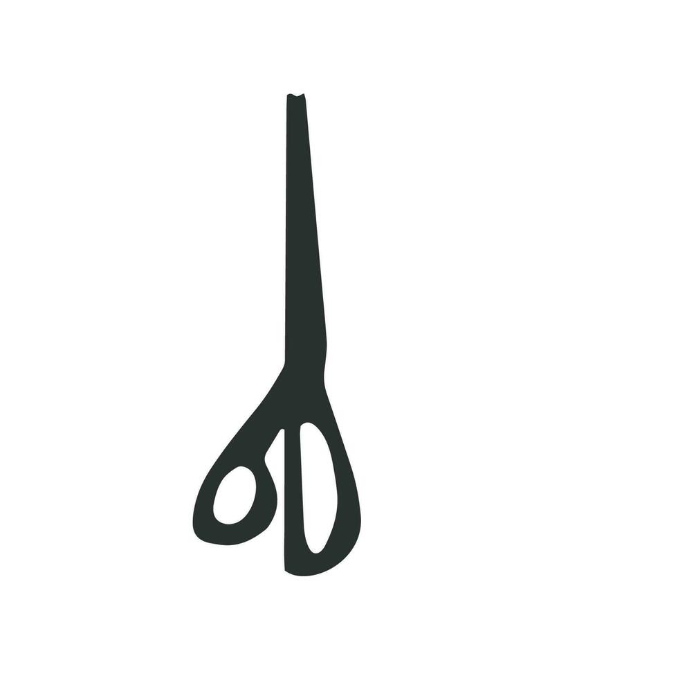 Scissor icon. Hand drawn professional pair of scissors cutting hair or needlework. Craft and scissoring flat creative scissors. Vector illustration