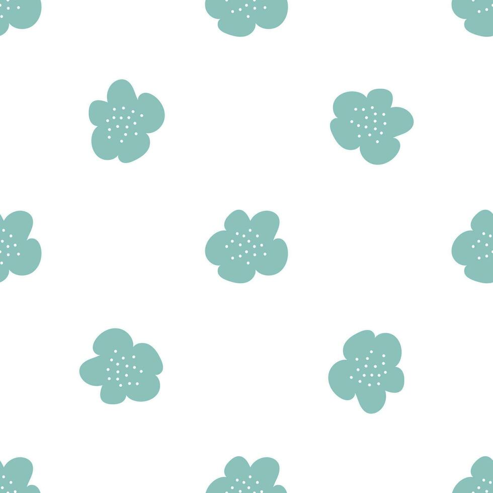 patrón floral vector transparente con flores. flor de primavera estilo infantil simple dibujado a mano. bastante ditsy para tela, textil, papel pintado. papel digital en fondo blanco