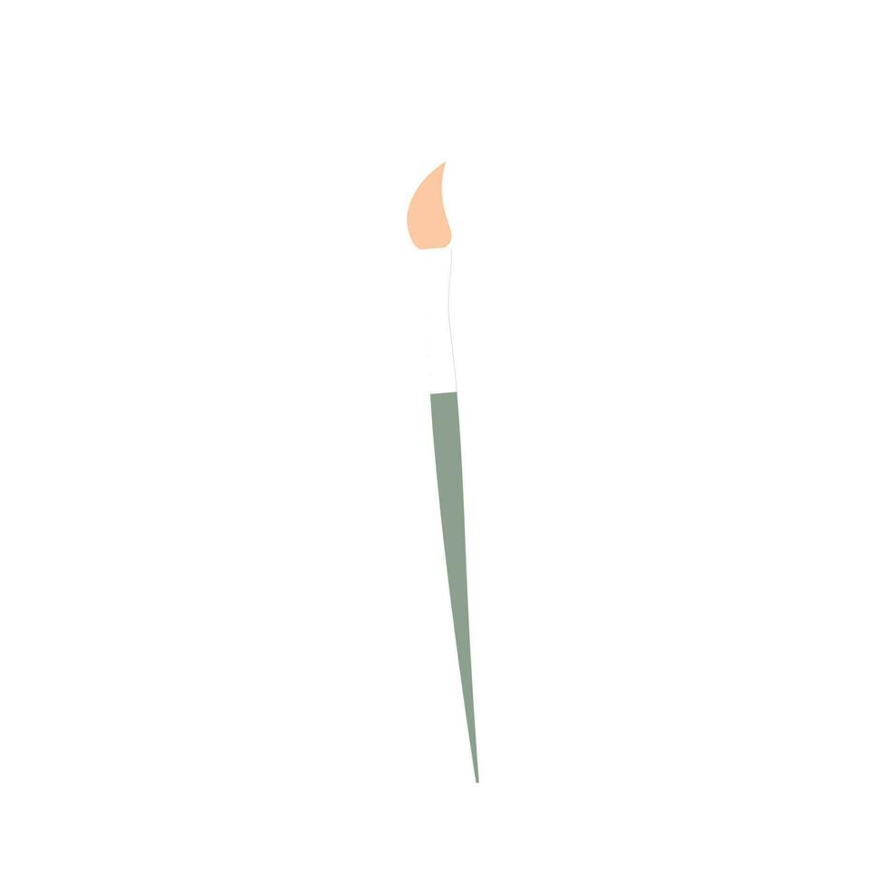 Paintbrush in flat style on white background. School vector icon. Hobby concept.