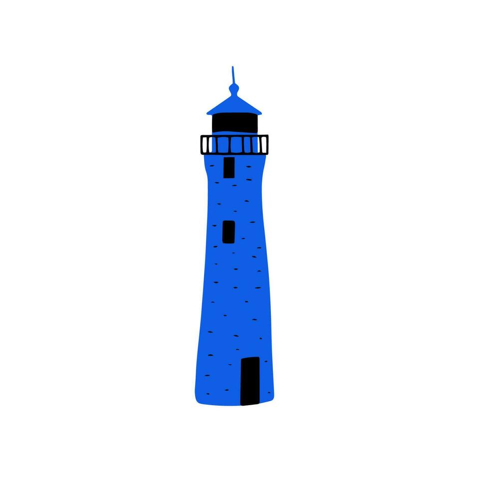 Lighthouse. Coastline architecture building. Beacons with window. Vector illustration