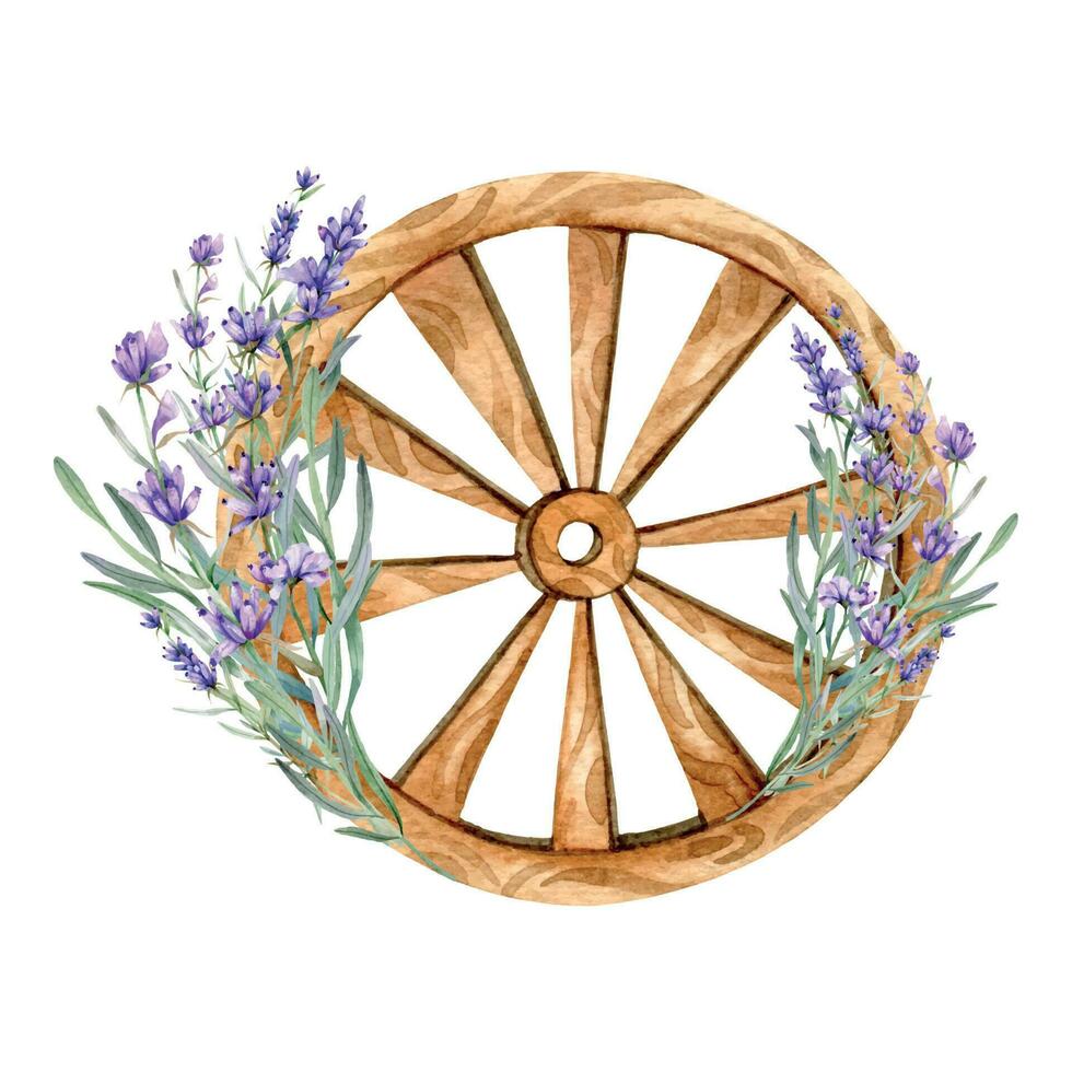 lavanda acuarela ilustración. provence hierbas mano pintado aislado en blanco antecedentes. Perfecto para Boda invitaciones, nupcial ducha y floral saludo tarjetas vector