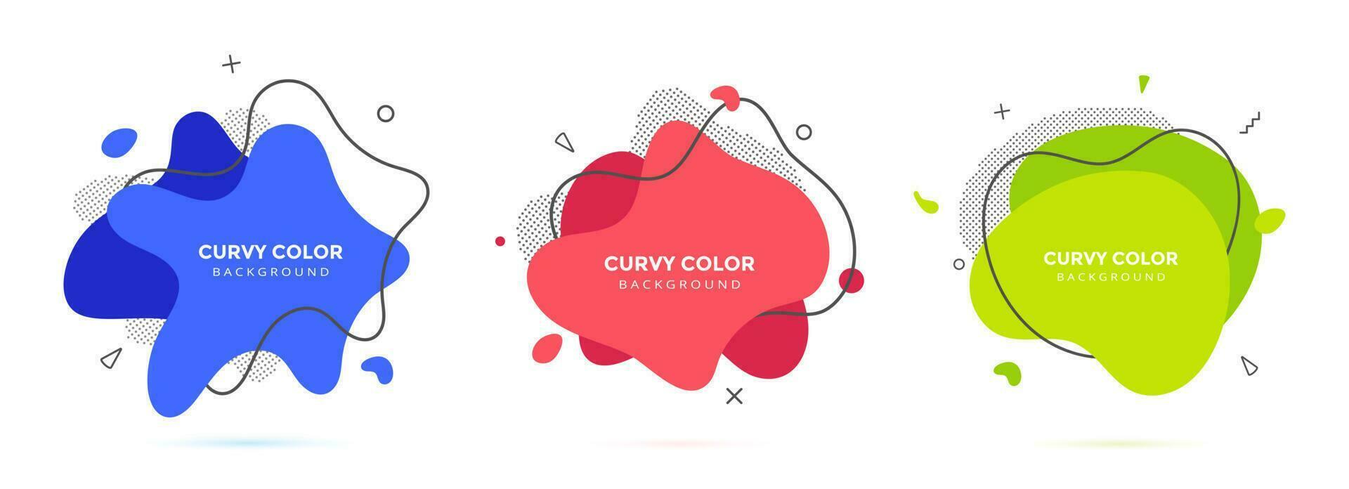 Modern liquid irregular amoeba blob shape abstract elements graphic flat style design fluid vector illustration.