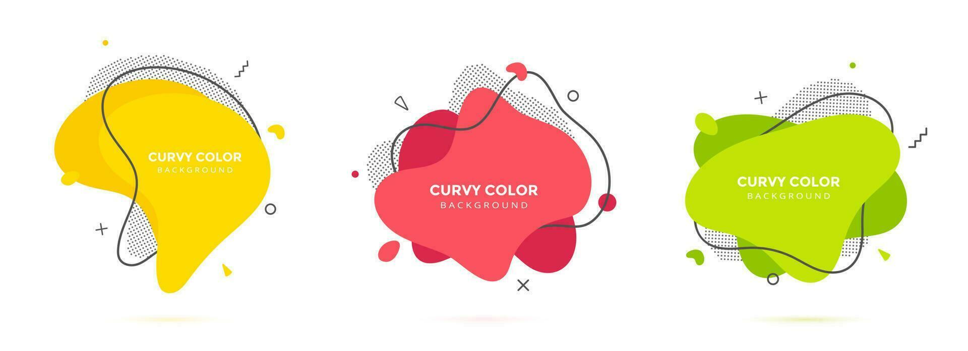 Modern liquid irregular amoeba blob shape abstract elements graphic flat style design fluid vector illustration.