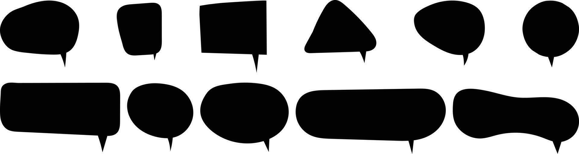 Simple Hand Drawn Callout Shapes or Chat Bubbles vector